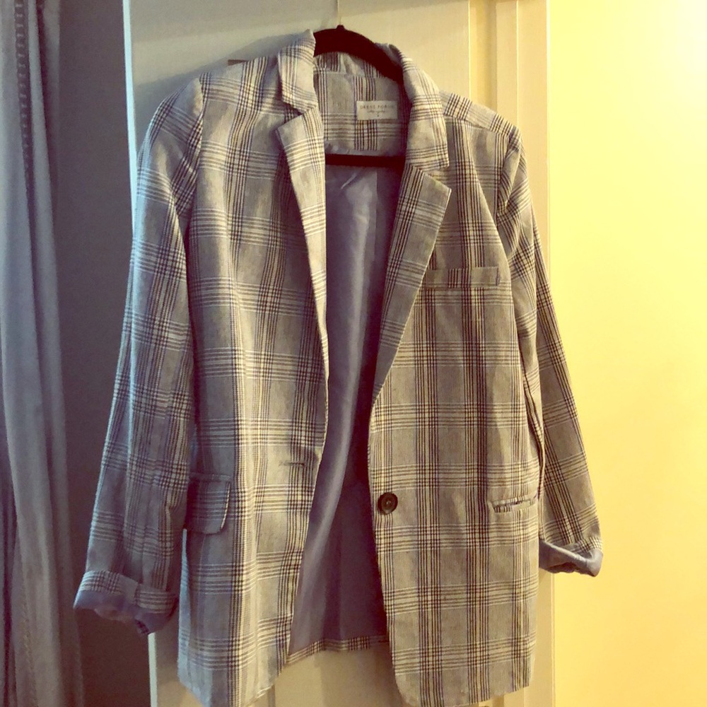 Menswear plaid oversized blazer worn once